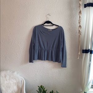 Grey ruffled crop